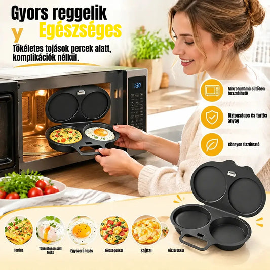 🎁2 darab 7900  Ft💥Mikrohullámú tojásfőző: dupla üregű, tapadásmentes és könnyen tisztítható.🏠