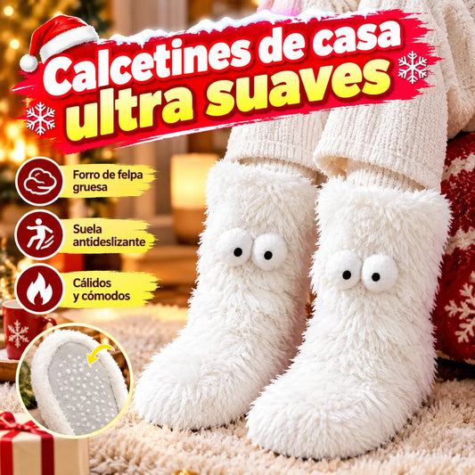 💗¡ÚLTIMO DÍA DE OFERTA! 50 % DE DESCUENTO⚡Más de 50 000 unidades vendidas💕Calcetines tipo pantufla de felpa para mujer, ideales para estar en casa durante el invierno. Cuentan con forro polar grueso y suela antideslizante.