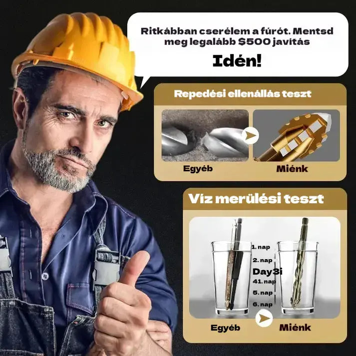 🛠🛠【6 db 9500 Ft】【4+5+6+8+10+12 mm】Nagy szilárdságú 6 élű excentrikus fúrófej készlet