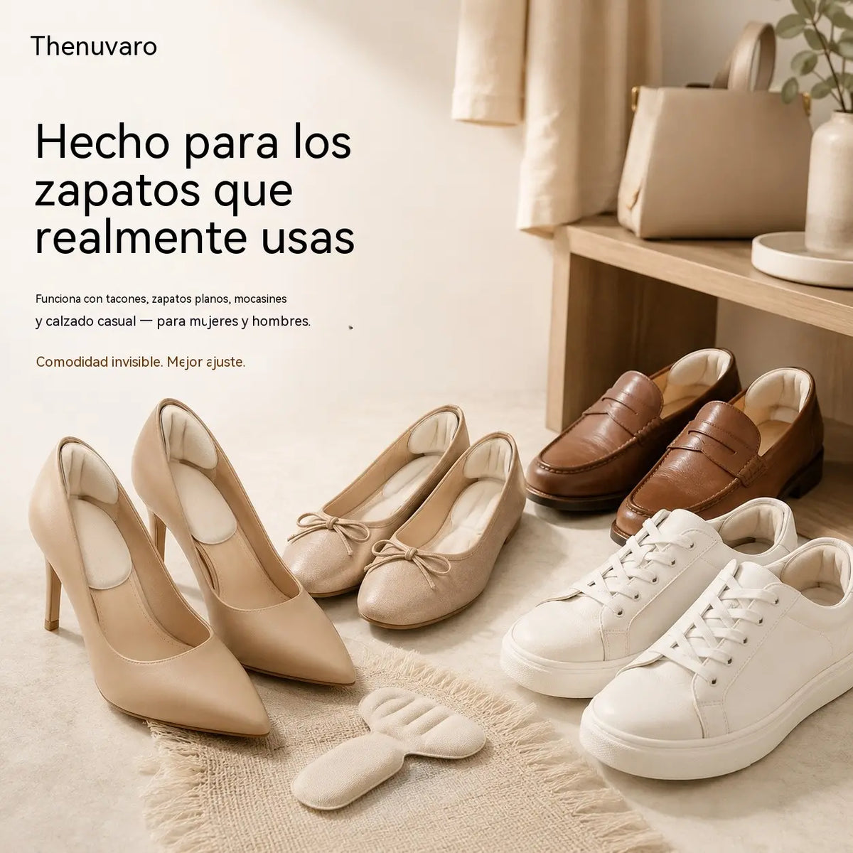 🔥 Paquete de 5 pares | Almohadillas cómodas para el talón – Plantillas acolchadas antideslizantes para un mejor ajuste y comodidad en el talón