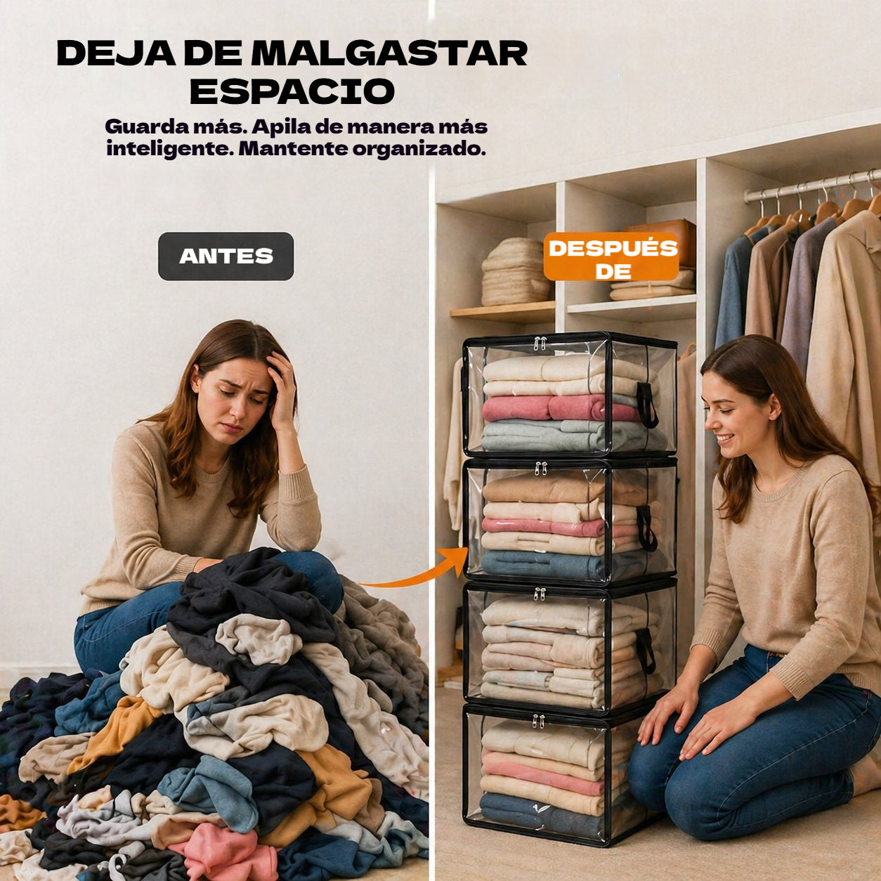 【30%OFF】3 piezas 25€🔥Oferta por tiempo limitado: 49% de descuento 📦Bolsa de almacenamiento de plástico transparente, grande, resistente y gruesa para ropa, mudanzas y almacenamiento