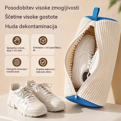 ⚡ Prodanih več kot 50.000 enot! 💦👞 Krtača za čevlje z debelimi, mehkimi ščetinami (odpornimi na deformacije) in vrečko za čevlje, ki se uporablja za čiščenje obutve.