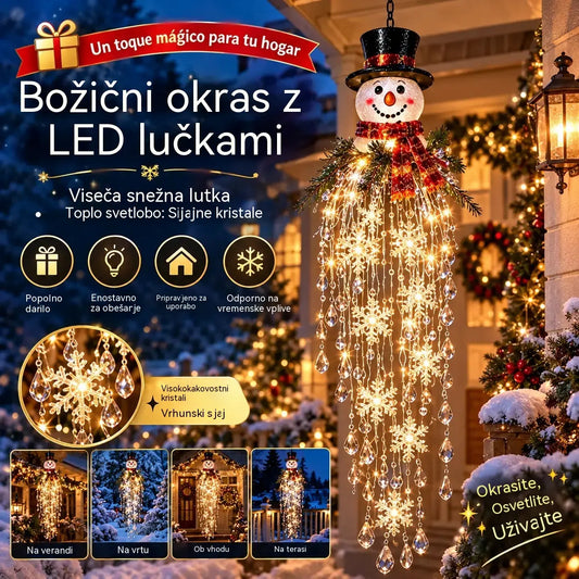 🔥 Danes 50 % popust 🎅 Viseča božična snežinkasta LED-lučka s kristalnim videzom | Čaroben sijaj za vašo verando ✨