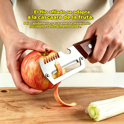 ✅Compra 1, llévate 1 gratis (dos artículos)🧅🔪 Pelador de cocina multifuncional 3 en 1: ¡Pela, pica verduras, corta carne y abre botellas! 🔥