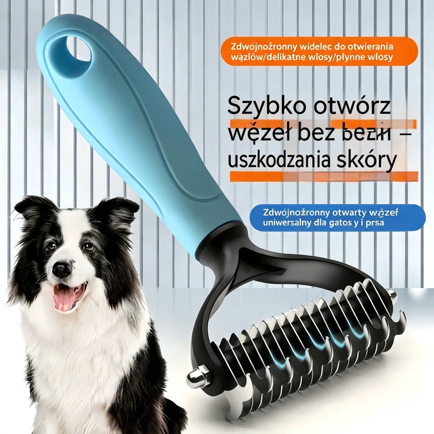 🐾🐱 Kup 1, drugi GRATIS! 2 sztuki tylko za 89 zł! Dwustronna szczotka do usuwania sierści zwierząt ✨