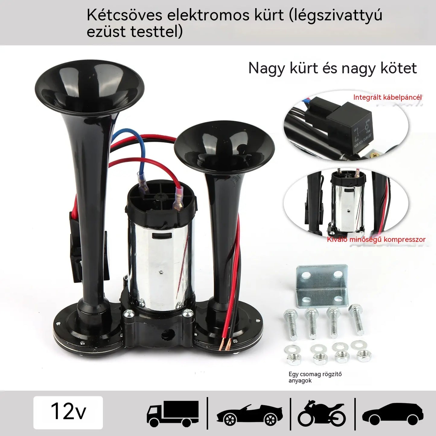 🚗🚂📣Pneumatikus kürt vonatokhoz, teherautókhoz és autókhoz