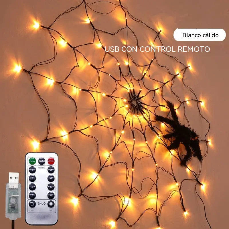 (🎃Oferta anticipada de Halloween: 49% de descuento🎃) Lámpara LED gigante de telaraña para Halloween