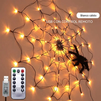 (🎃Oferta anticipada de Halloween: 49% de descuento🎃) Lámpara LED gigante de telaraña para Halloween