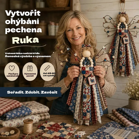 🔥POSLEDNÍ DEN SLEVA 50 % - Sada na zavěšení látky s motivem andělů - Ušijte si malé požehnání, které vydrží navždy