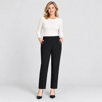 ✅👖【XL-5XL】Plus size nadrág középkorú és idős nőknek, egyenes szárú, laza, lezser, karcsúsított【45-87,5 kg】
