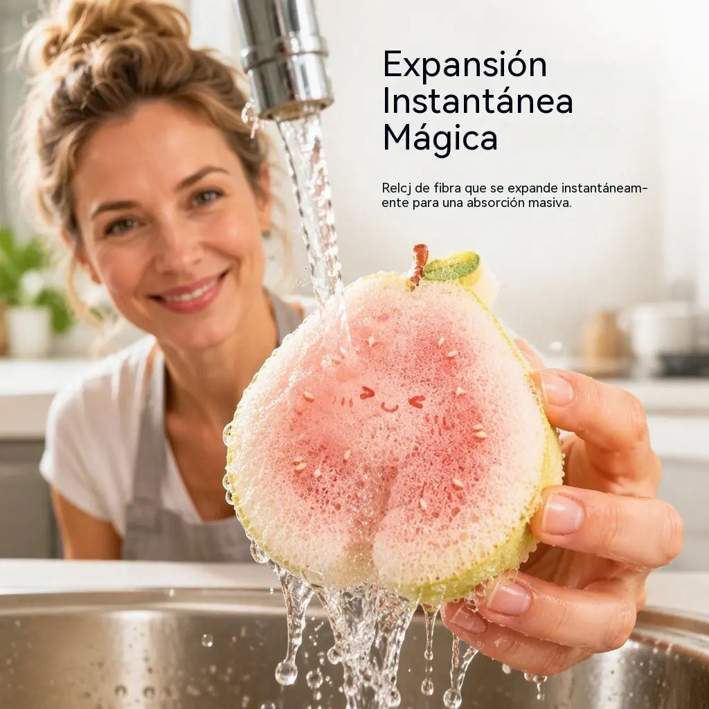 🎁 ¡1+1 GRATIS! Esponja para platos con forma de fruta: alegre, colorida y potente para una cocina reluciente 🍓🍋✨