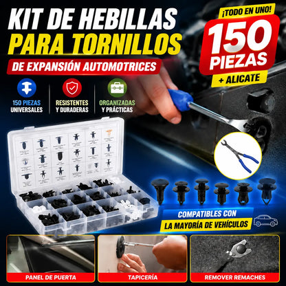 🔥【Juego de 150 piezas + alicates】🚗Juego de hebillas de plástico para tornillos de expansión automotrices