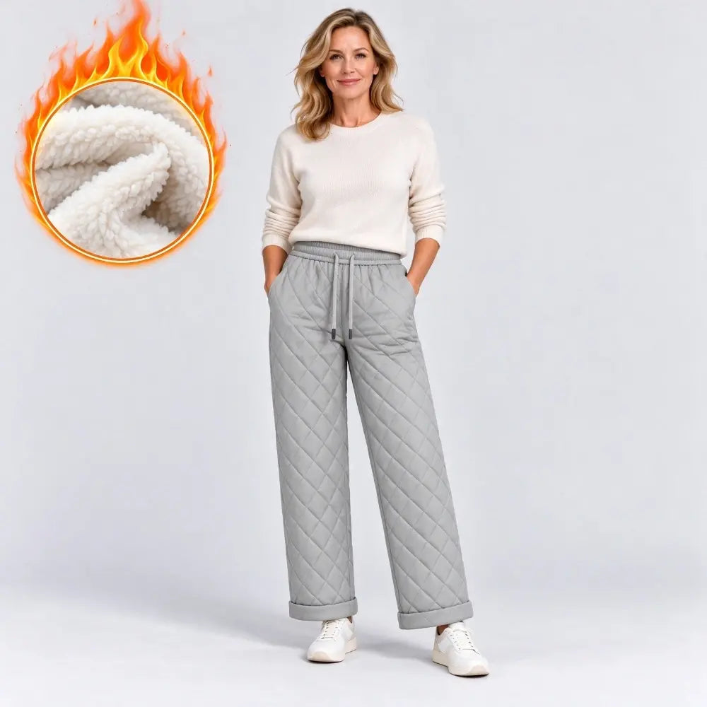 🧶👖【XS-3XL】Vízálló és szélálló, vastag polárbélésű női téli nadrág — meleg és szélálló, anélkül, hogy nagynak tűnne!