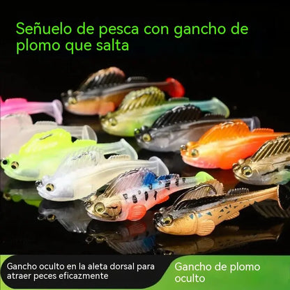 🎣🐟【artefacto de pesca】Juego de 8 señuelos blandos con cola en T