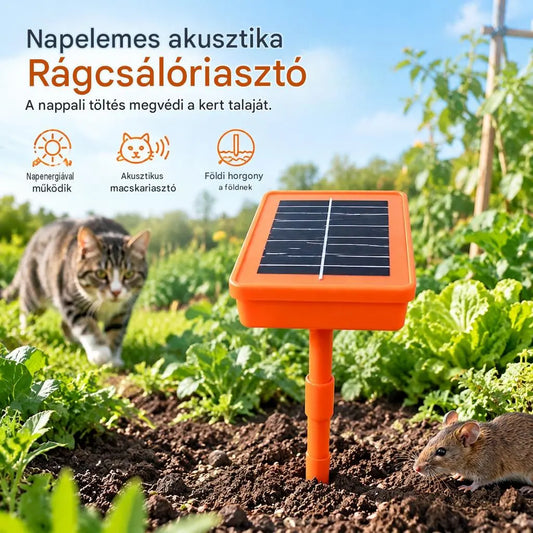 ☀️🚫🐀Repelente de roedores con energía solar y sonido de maullido de gato