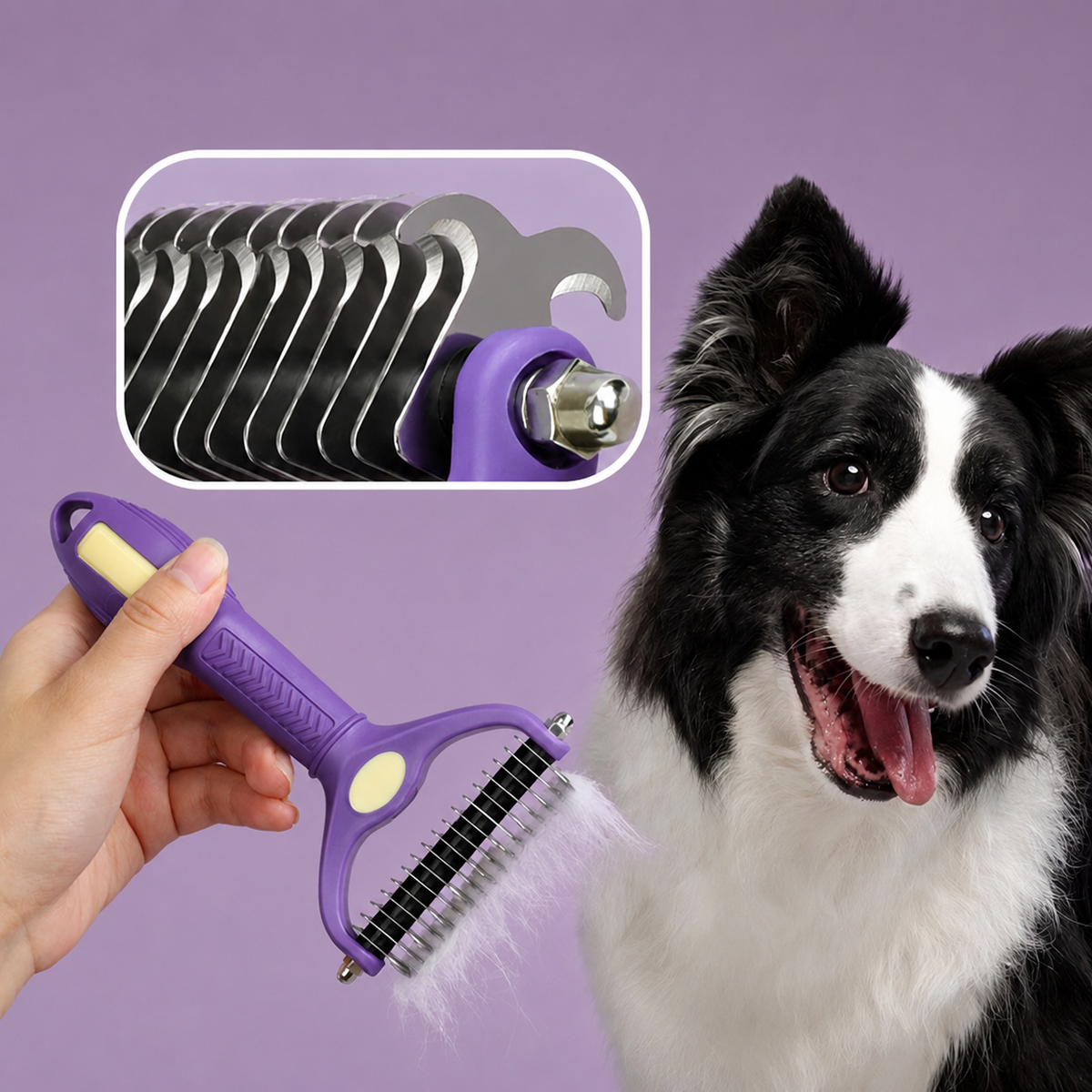 【Compra 1, llévate 1 gratis】Peine multifuncional 3 en 1 para desenredar el pelo de mascotas, peine para eliminar el pelo de perros y gatos