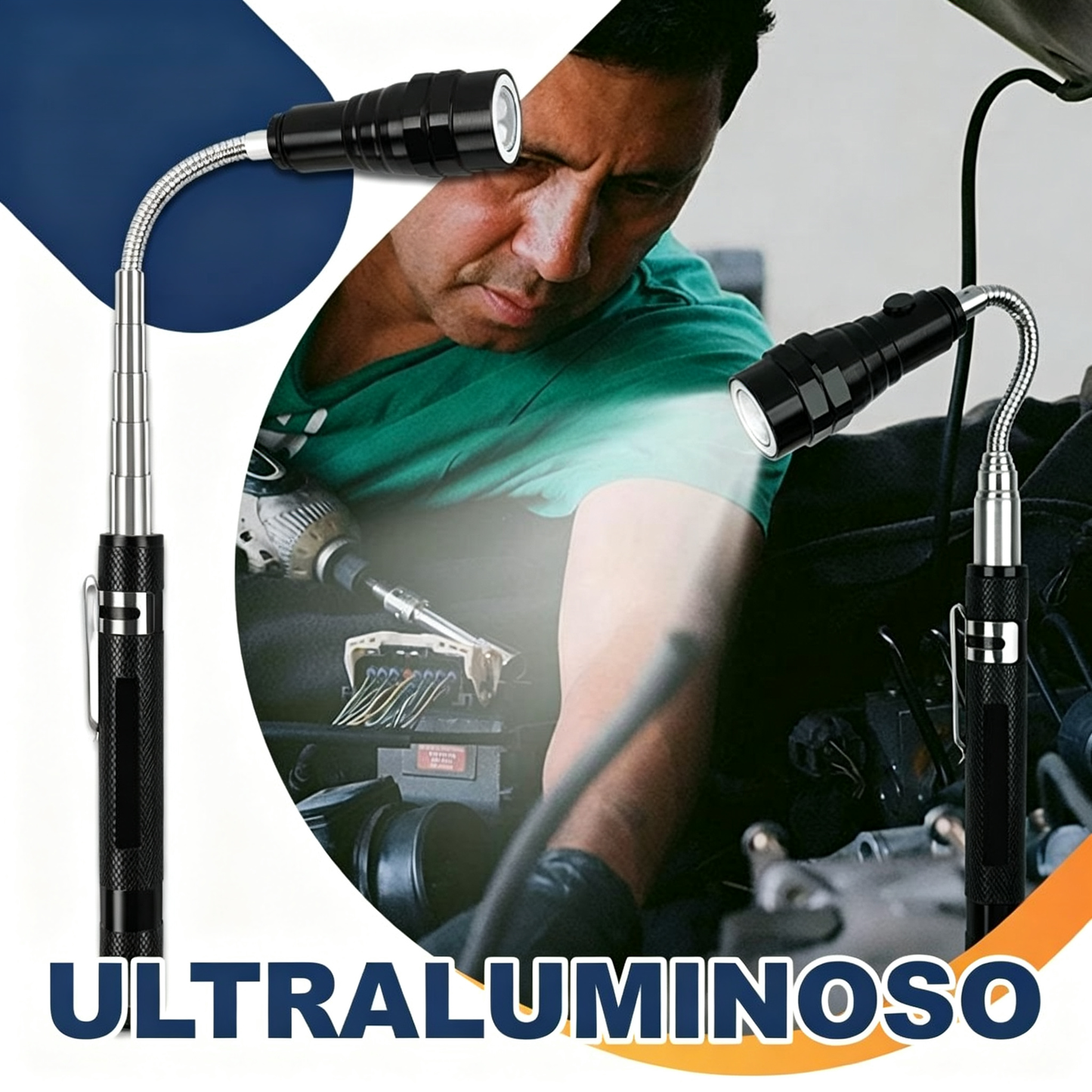 🛠🚗Mágneses autójavító rúd rugalmas teleszkópos szalaggal és LED lámpával 💡