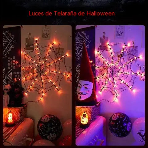 (🎃Oferta anticipada de Halloween: 49% de descuento🎃) Lámpara LED gigante de telaraña para Halloween