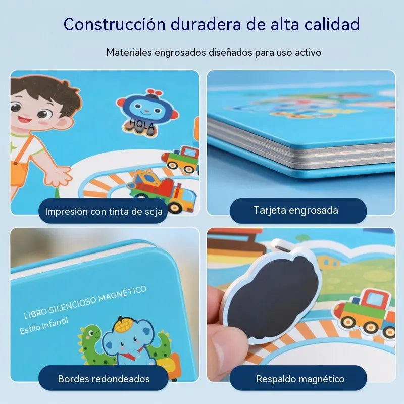 👶🧠Libro magnético silencioso para niños, rompecabezas plegable con escena, juguete educativo temprano para niños y niñas📚