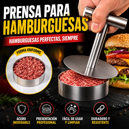 🔥【Compra 1 y llévate 1 gratis】🍔 Prensa para hamburguesas de acero inoxidable apta para alimentos (hágalo usted mismo)