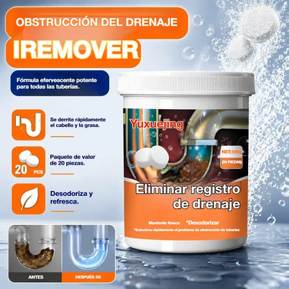 🔥50% DE DESCUENTO 【2 por 27 euros】❤️ Potentes pastillas efervescentes limpiadoras que disuelven rápidamente las obstrucciones causadas por el cabello graso, desatascando los desagües; además, son desodorantes y antibacterianas.