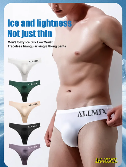 🔥【5PCS 】Tanga sin costuras de cintura baja de seda de hielo sexy