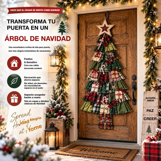 🎄🎅Decoraciones navideñas para puertas hechas en casa | Adorno de árbol de tela multicapa