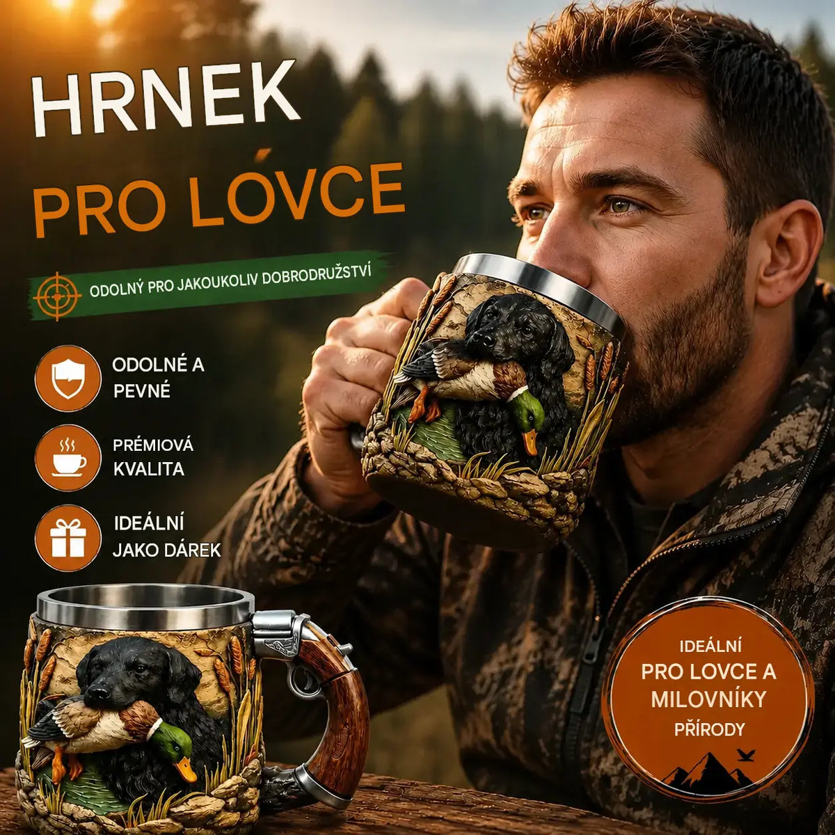 1 kus za 650 Kč 🔥【Výprodej – sleva 50 %】🔫☕ Nový hrnek na kávu pro lovce