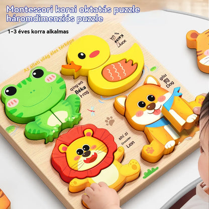 👧🏻🧩Montessori fa 3D-s kirakó, alkalmas kisgyermekkori neveléshez
