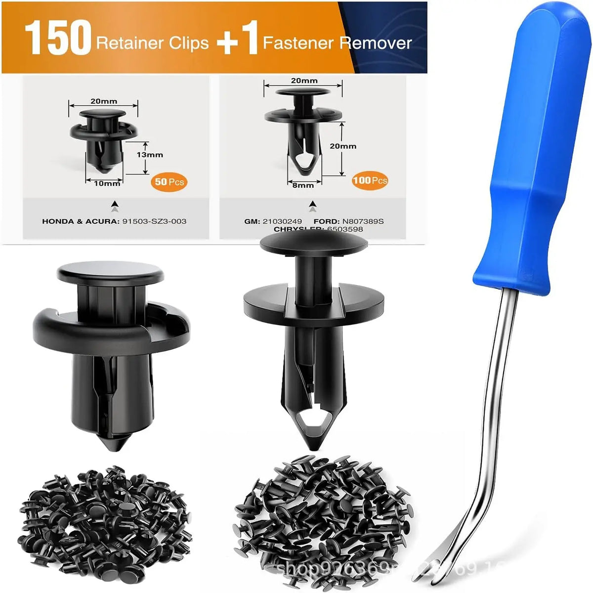 🔥【Juego de 150 piezas + alicates】🚗Juego de hebillas de plástico para tornillos de expansión automotrices