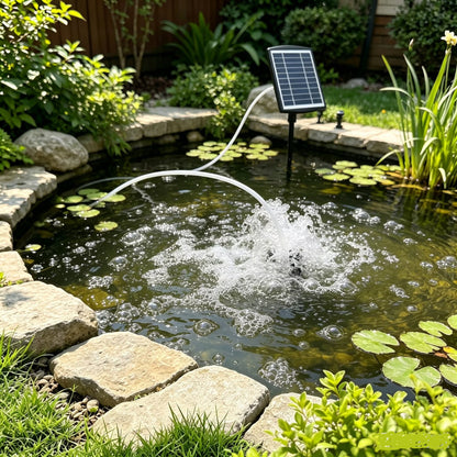 🐟💦 Nuevo tipo de bomba aireadora solar adecuada para estanques de peces y jardines, diseño modular, con base de enchufe exterior.