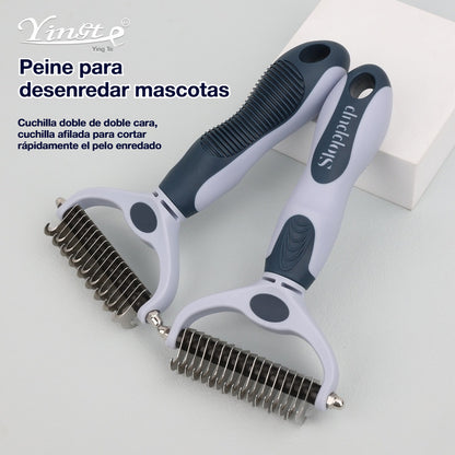 🐕🐈【Compra 1 y llévate 1 gratis】 Peine multifuncional 3 en 1 para desenredar el pelo de mascotas, peine para eliminar el pelo de perros y gatos.