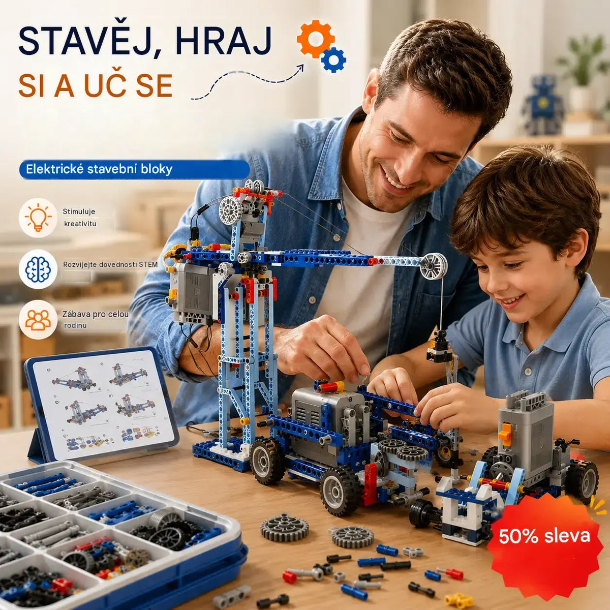 🔥【312 kusů】【Zabaleno v sáčku - bez pohonné jednotky】770 Kč🤖🧩 【Limitovaná sleva 50 %】Elektrický stavebnicový robot pro děti