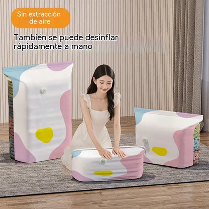🔥【30% OFF】🧳【Juego de 5 piezas】💨 Bolsa de almacenamiento al vacío grande y compresible: no requiere bomba, es a prueba de fugas e ideal para ahorrar espacio en maletas y en casa ✈️