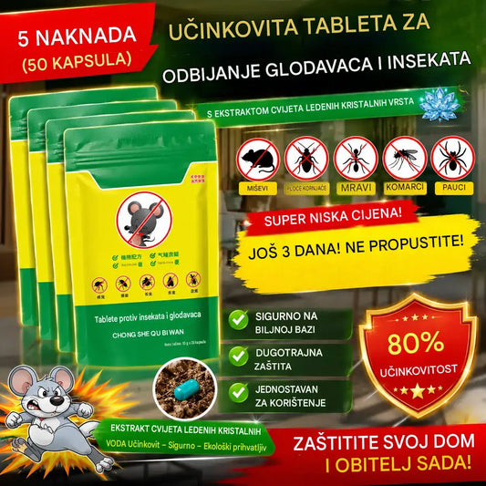 👍💥【Super niska cijena - 🔥 Zadnja tri dana】🐭🐀 Moćne tablete protiv štakora i insekata od cvijeta ledenih kristala.