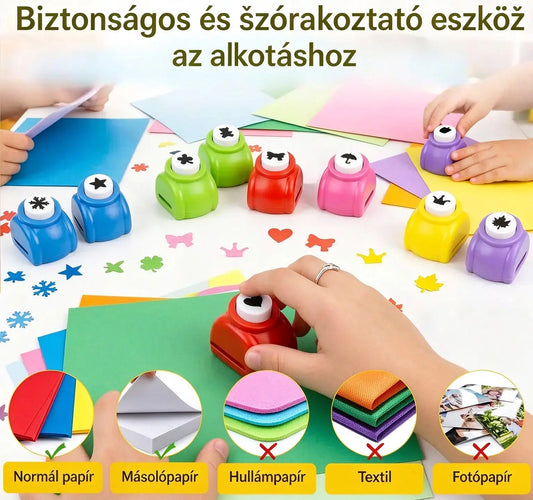 🔥🎁10 darabos csomag mindössze 7700 Ft-ért ✨🎄 Kreatív virág alakú lyukasztó gyerekeknek – Oktatójáték és kézműves eszköz kombinációja