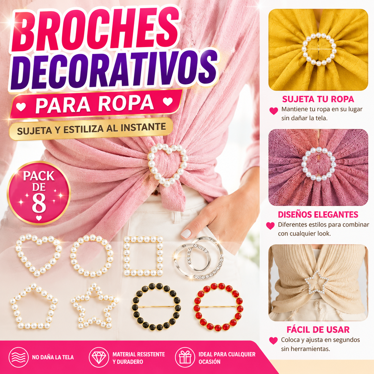 🔥【8 piezas 】💟💟Botones multifuncionales, se fijan a las esquinas de la ropa.