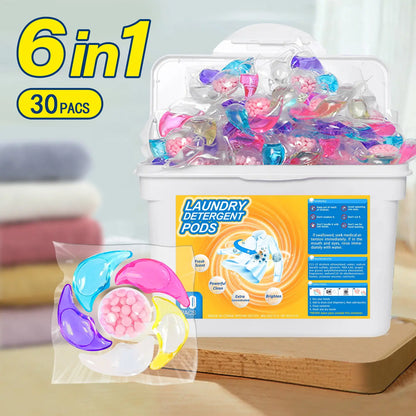 ✨👚【30 kosov】✨ Zelo velike dišeče kroglice za pranje perila 6 v 1 za odstranjevanje madežev in puščanje vonja, glajenje ter odstranjevanje pršic in bakterij