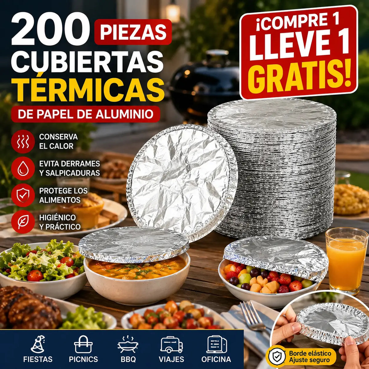 📢📢 ¡50% DE DESCUENTO!【Compra 1 y llévate 1 gratis】【200 piezas】⏰ Cubierta aislante de papel de aluminio