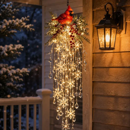 🔥 Danes 50 % popust 🎅 Viseča božična snežinkasta LED-lučka s kristalnim videzom | Čaroben sijaj za vašo verando ✨