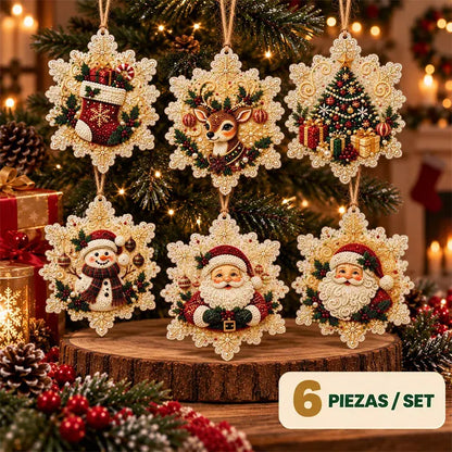 🎄 6 részes DIY gyémántkirakós karácsonyi díszkészlet – Kreatív családi projekt, amely tökéletes a karácsonyfára, ablakba vagy ajándéknak!