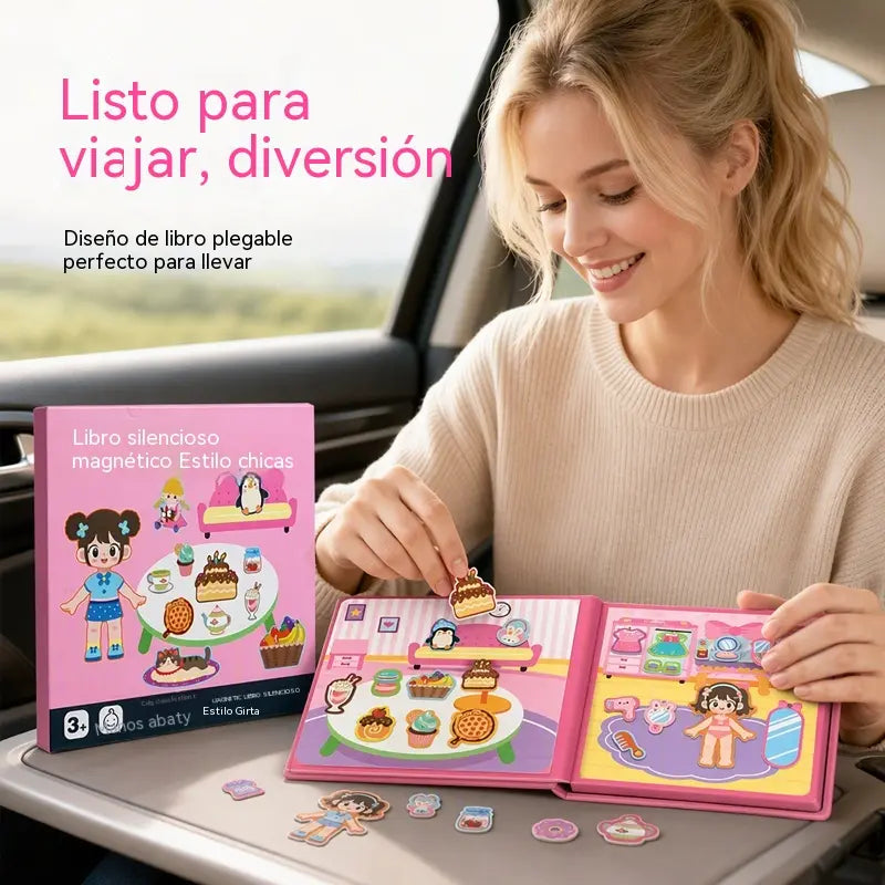 👶🧠Libro magnético silencioso para niños, rompecabezas plegable con escena, juguete educativo temprano para niños y niñas📚
