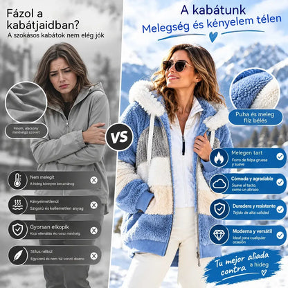 ☃️Korlátozott ajánlat, 35% kedvezmény❄️【S-5XL】Új, 2026-os női télikabát – vastag, plüsscsíkos
