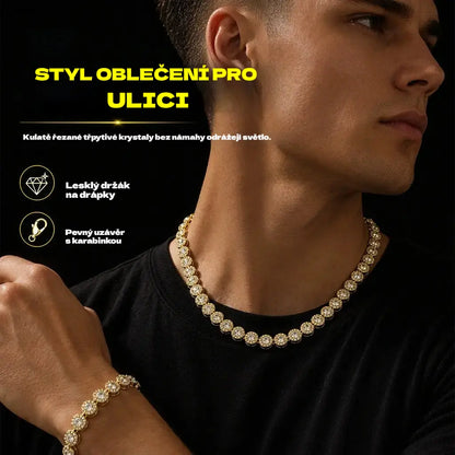💎 Ušetřete úžasných 50 %! ✨ Unisex náhrdelník v hip-hopovém stylu s kamínky a nádherným, bezchybným galvanickým pokovením: moderní městský taneční vzhled, který odvážně odráží vaši osobnost. 🎤