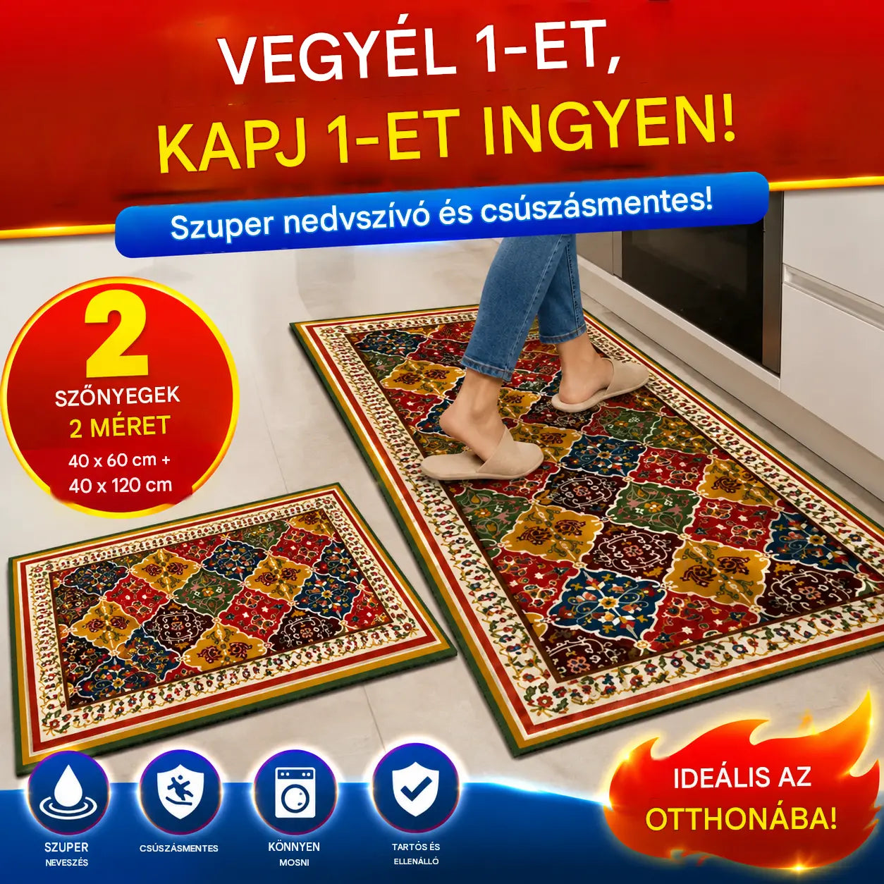 🛒👉【40*60+40*120cm】Otthon gyakran használt🔥Szuper nedvszívó szőnyeg