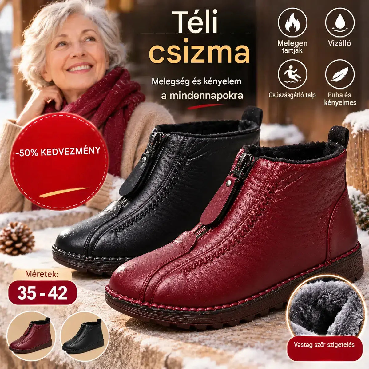 🔥【35-41】👢👢Olasz, kézzel készített bőr női cipők