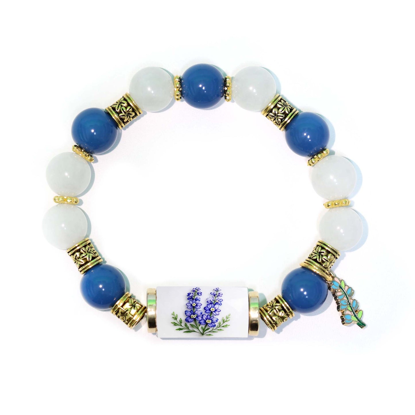 🔥【Kupite 1, dobite 1 gratis】🎁✨Decembrska rojstnodnevna zapestnica z obeskom iz zlitine z vrtnico in kapljico olja ter zapestnico s kalcedonom🌸