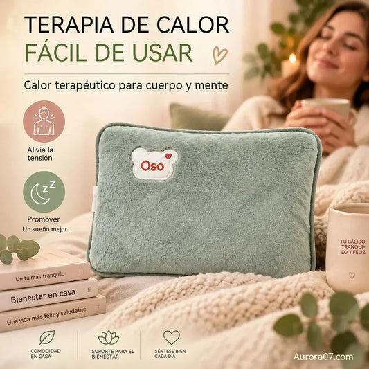❄️ 60 % de descuento – Bolsa de agua caliente eléctrica con funda, recargable y práctica para los días fríos