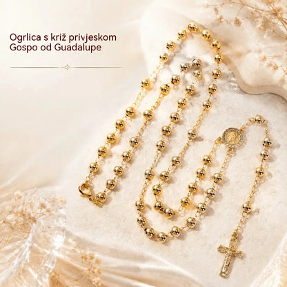 🎁👼 Ogrlica s privjeskom i križem Gospe od Guadalupe