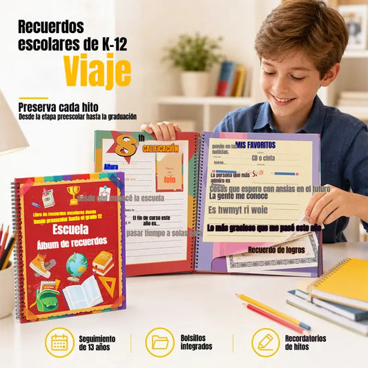 ⏳🔥¡50% DE DESCUENTO POR TIEMPO LIMITADO! ⏰Libro de recuerdos escolares/cuaderno de viaje para estudiantes📓🎓